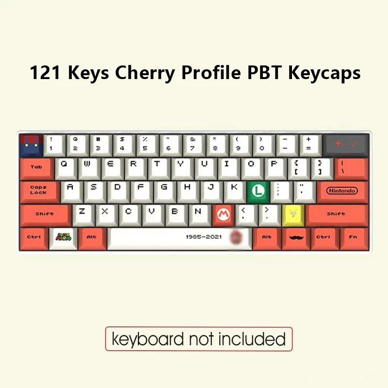 

Колпачок для ключей PBT, 121 клавиш, вишневый профиль, Сублимация красителя, для мерчанской клавиатуры, переключатели Cherry MX