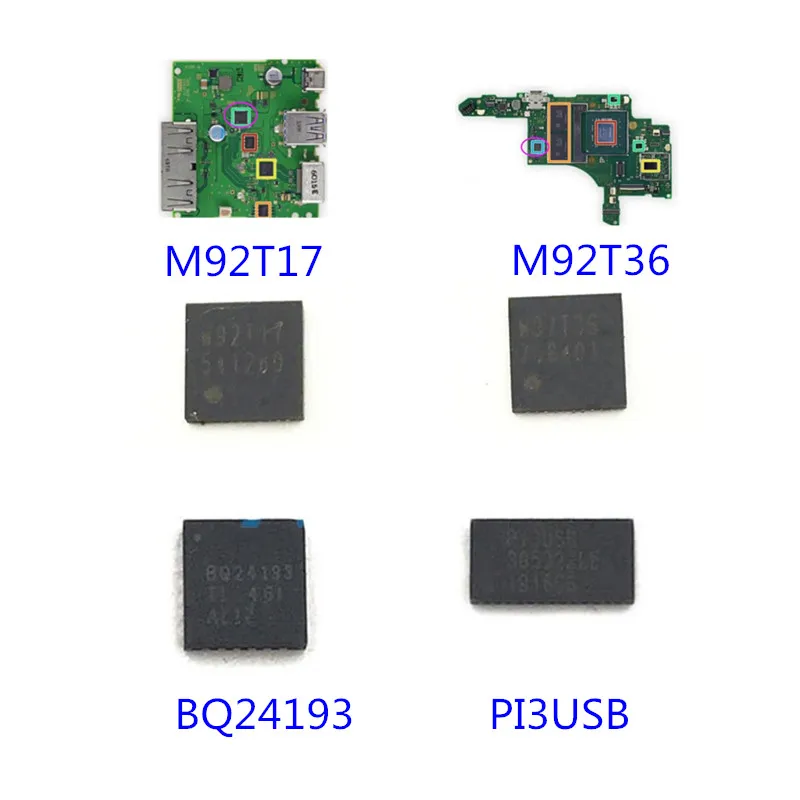 

Original New for Nintendo Switch NS Console Motherboard IC Chip p13usb PI3USB Battery Power Charging M92T36 BQ24193 AV IC Chip