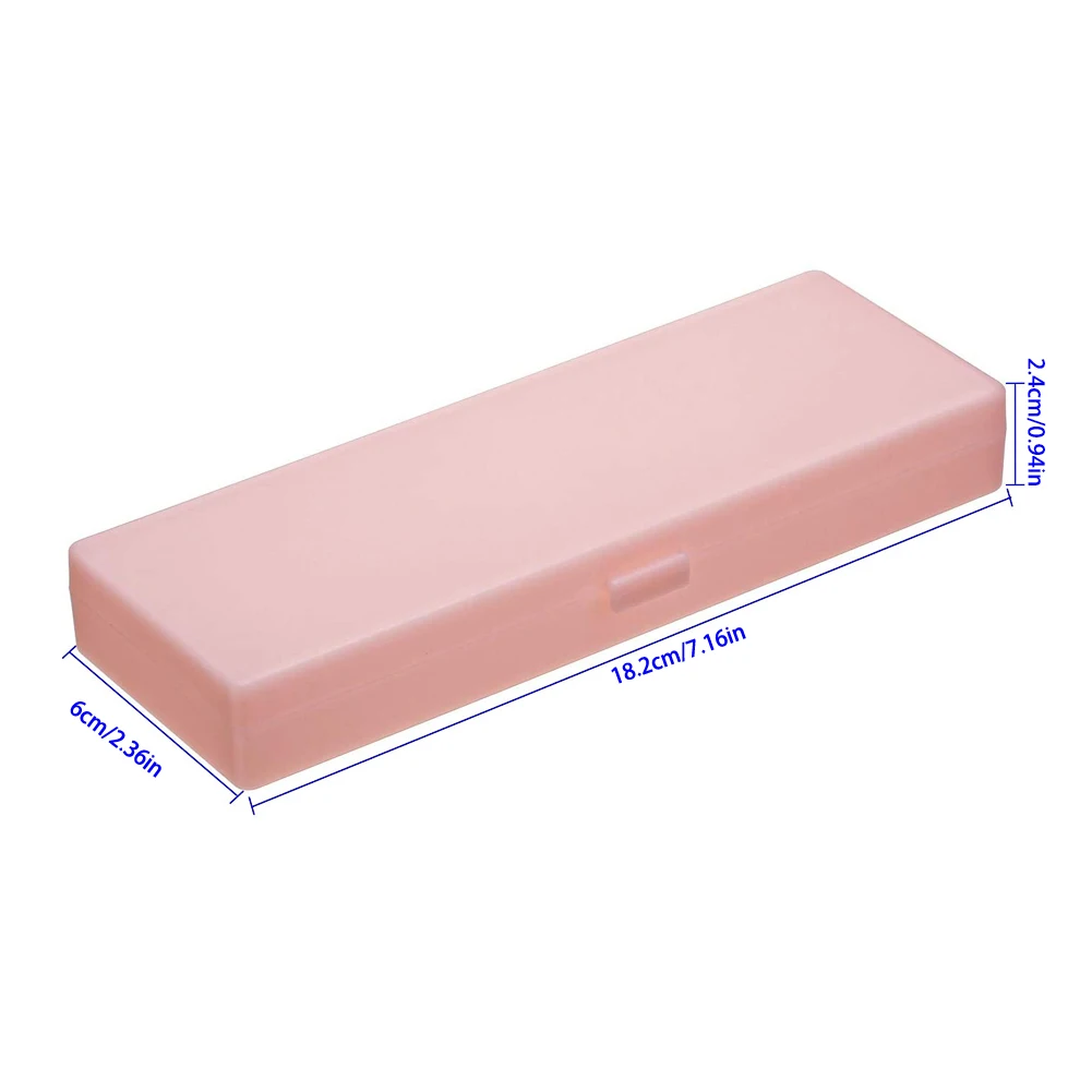 

4PCS Plastic Pencil Box Translucent Frosted Stationery Case Office Supplies With Hinged Lid And Snap Closure For Pens Pouch