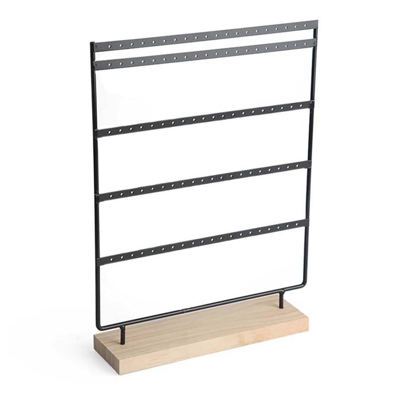 

Earring Holder Stand Jewelry Holder Organizer Display Rack 5 Tier 100 Holes Earring Rack with Wood Base