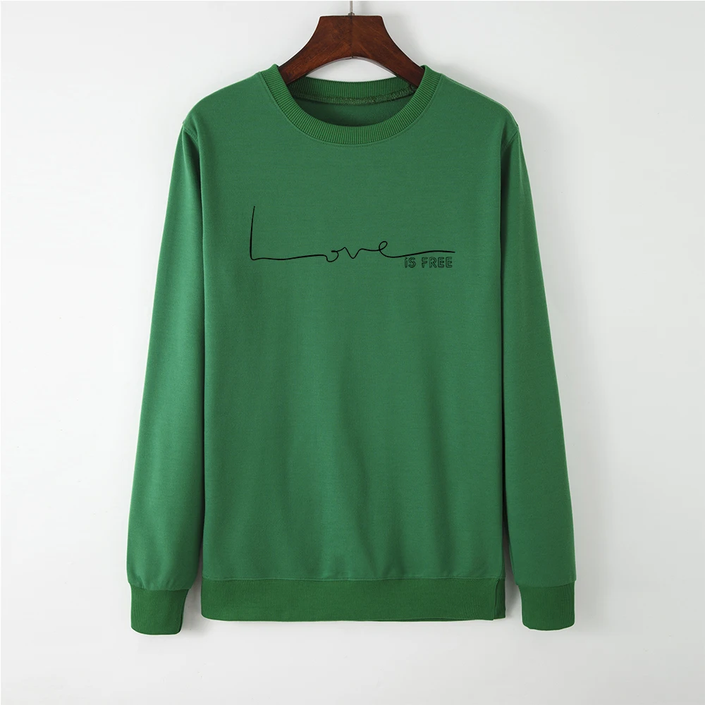 

Women Hoodies Sweatshirts Tops Female Casual Pullovers Love Is Free Print Sweatshirt Spring Autumn Hoodie Pullover Streetwear