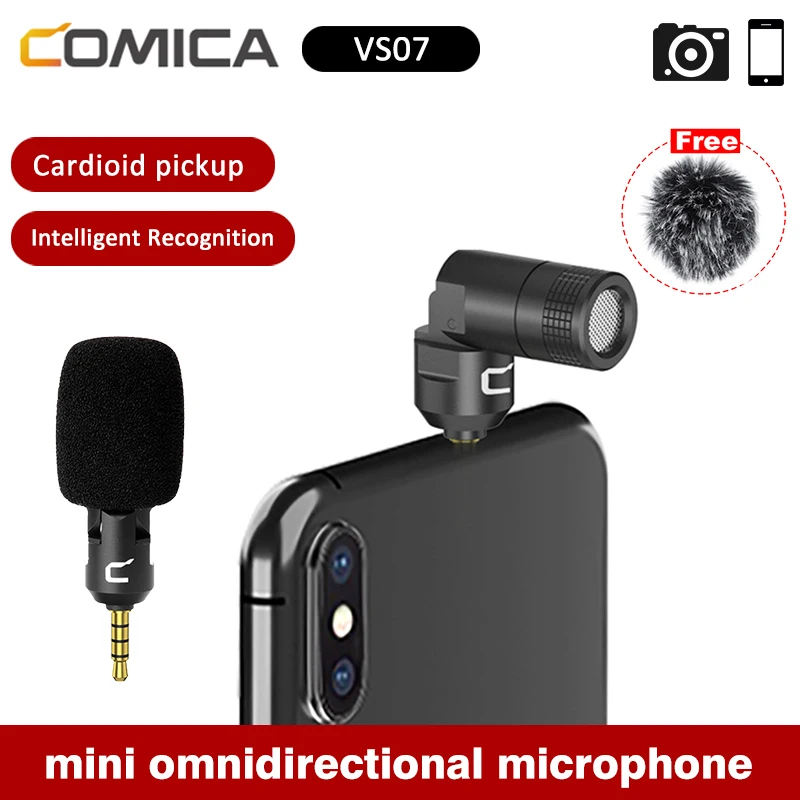 

Comica CVM-VS07 3.5MM Audio Wireless GoPro Vlog Video Wireless Microphone for iPhone Andriod Smartphone Nikon DSLR Plug and Play