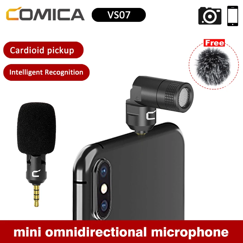 Comica CVM-VS07 3.5MM Audio Wireless GoPro Vlog Video Microphone for iPhone Andriod Smartphone Nikon DSLR Plug and Play | Электроника