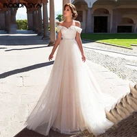 roddrsya new simple wedding dress open back tulle lace bride dresses off the shoulder dress a line bride gowns