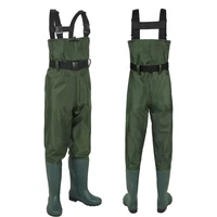 fishing jumpsuit waders hunting suit nylon half length wading pants waterproof hunting wader fishing overalls with boots