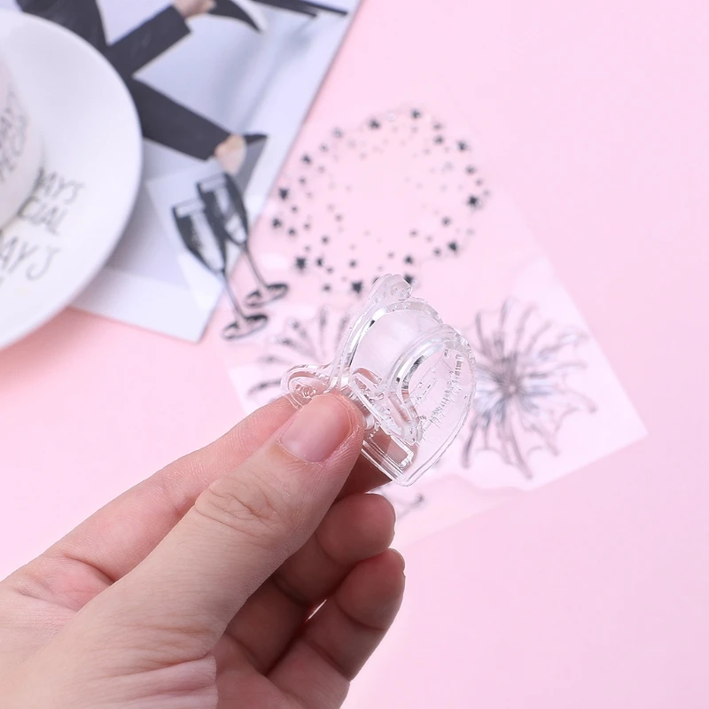 Фейерверк DIY силиконовый прозрачный штамп цепляться уплотнение тиснение для