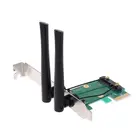 Беспроводная карта WiFi Mini PCI-E Express к адаптеру PCI-E 2 антенны Внешний ПК