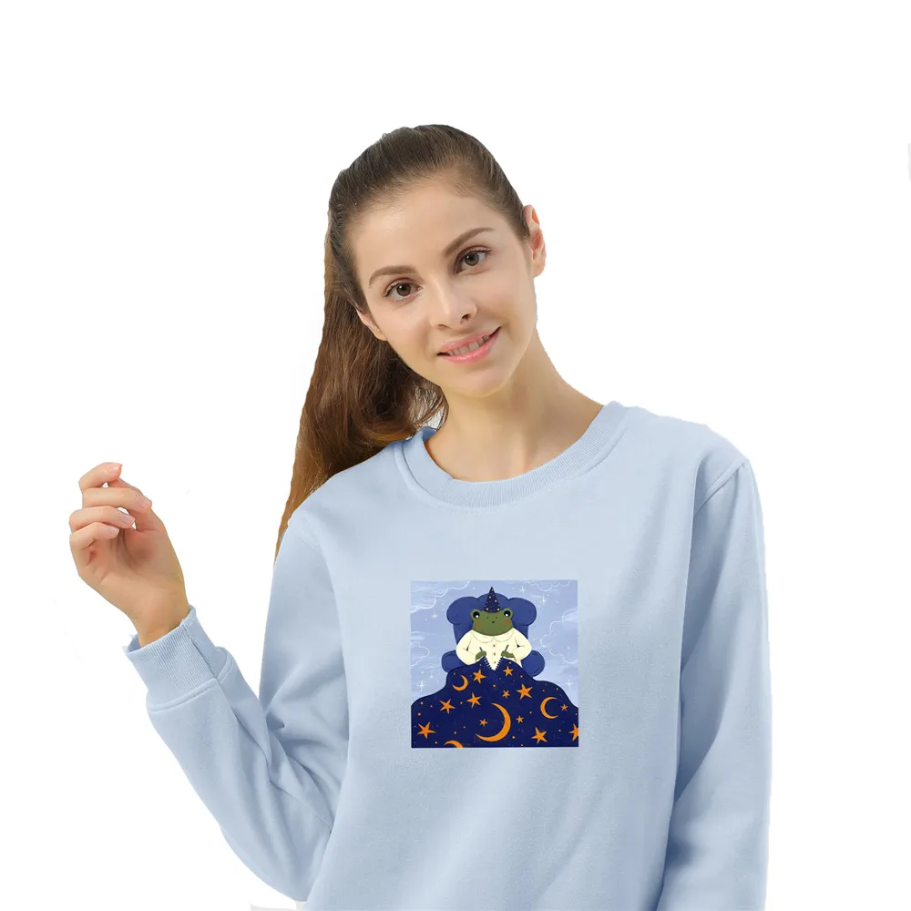 Sweetshirts for Women Round Neck Korean Style Clothes Plus Size O Neck Hoodies Animal Cotton Long Sleeve Oversize Sweatshirts