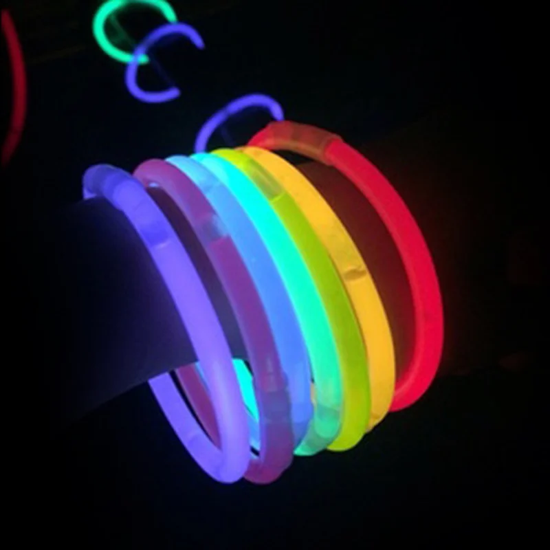 100 шт. разноцветные светящиеся игрушки led очки ожерелье Браслеты флуоресцентные праздничные вечерние принадлежности концертный Декор