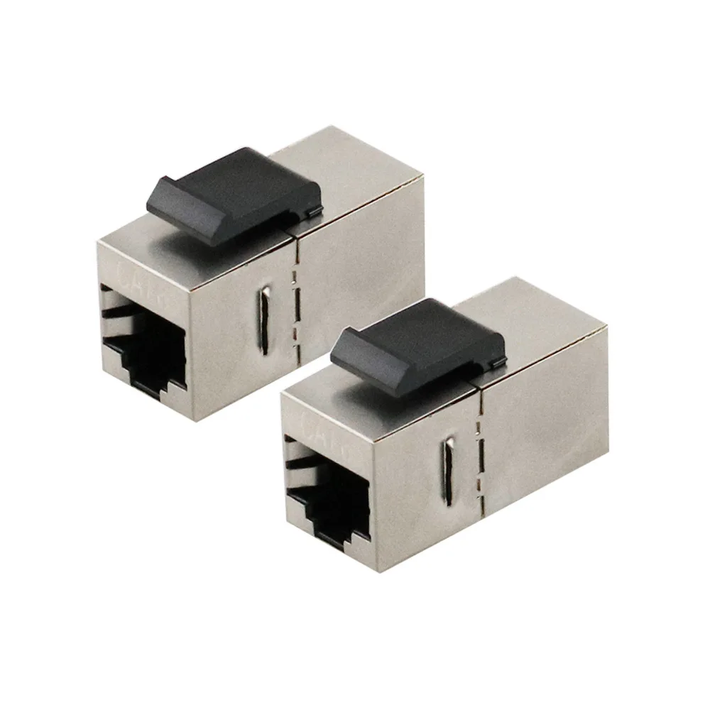 

2PCS RJ45 Keystone Jack Cat6 Shielded Modular Coupler With Latch 8P8C Connectors Ethernet LAN Network Cable Extender Adapter