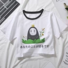 Унесенные призраками Безликий принт с рисунком Безликий из Призрак Женская футболка 2021 летняя футболка с короткими рукавами в винтажном стиле Y2k Аниме Короткие топы, одежда
