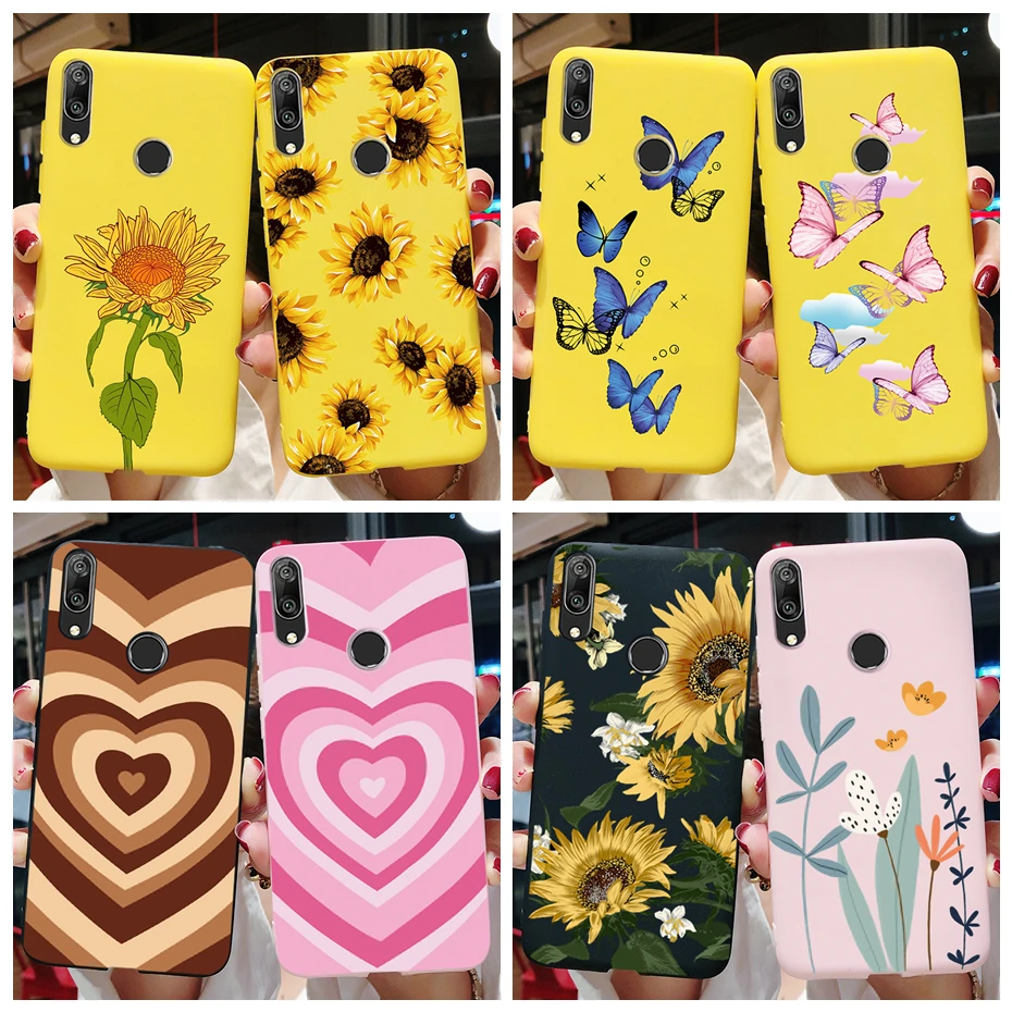 y7 2019 case daisy flower back cover for huawei y7 2019 dub lx1 silicone fundas soft tpu phone case for huawei y7 y 7 2019 coque free global shipping