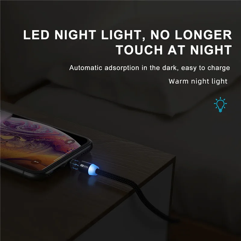 Магнитный Micro USB кабель GTWIN 2 м/3 м для iPhone xr Android, быстрая зарядка, Магнитный адаптер usb type C