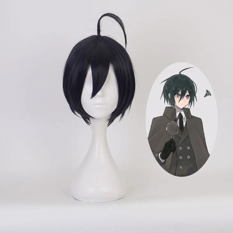 

Anime Danganronpa cosplay wig high temperature material short hair Saihara Shuichi cosplay carnival dress up wig
