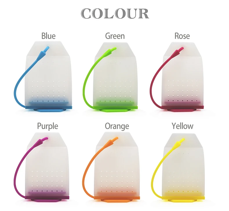 Description Picture 4 of itemNew Silicone Tea Strainer Safe Eco Friendly Non Toxic Reusable Tea-Leaves Infuser Filter Herbal Spice Teas Drain Bag Set Of 6
