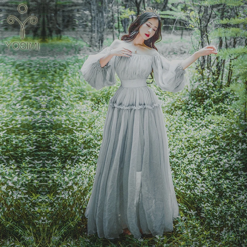 

YOSIMI 2021 летние винтажные сандалии с вуалью детское женское платье с вырезом лодочкой вечерние модные туфли Стиль лодыжки-Длина серый Vestido ...