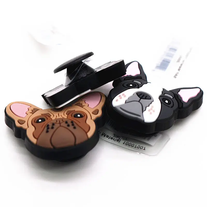 Novely Single Sale Animals Style Shoe Charms Accessories Cute Bulldog Cat Garden Shoe Decoration for croc jibz Kid's X-mas Gifts