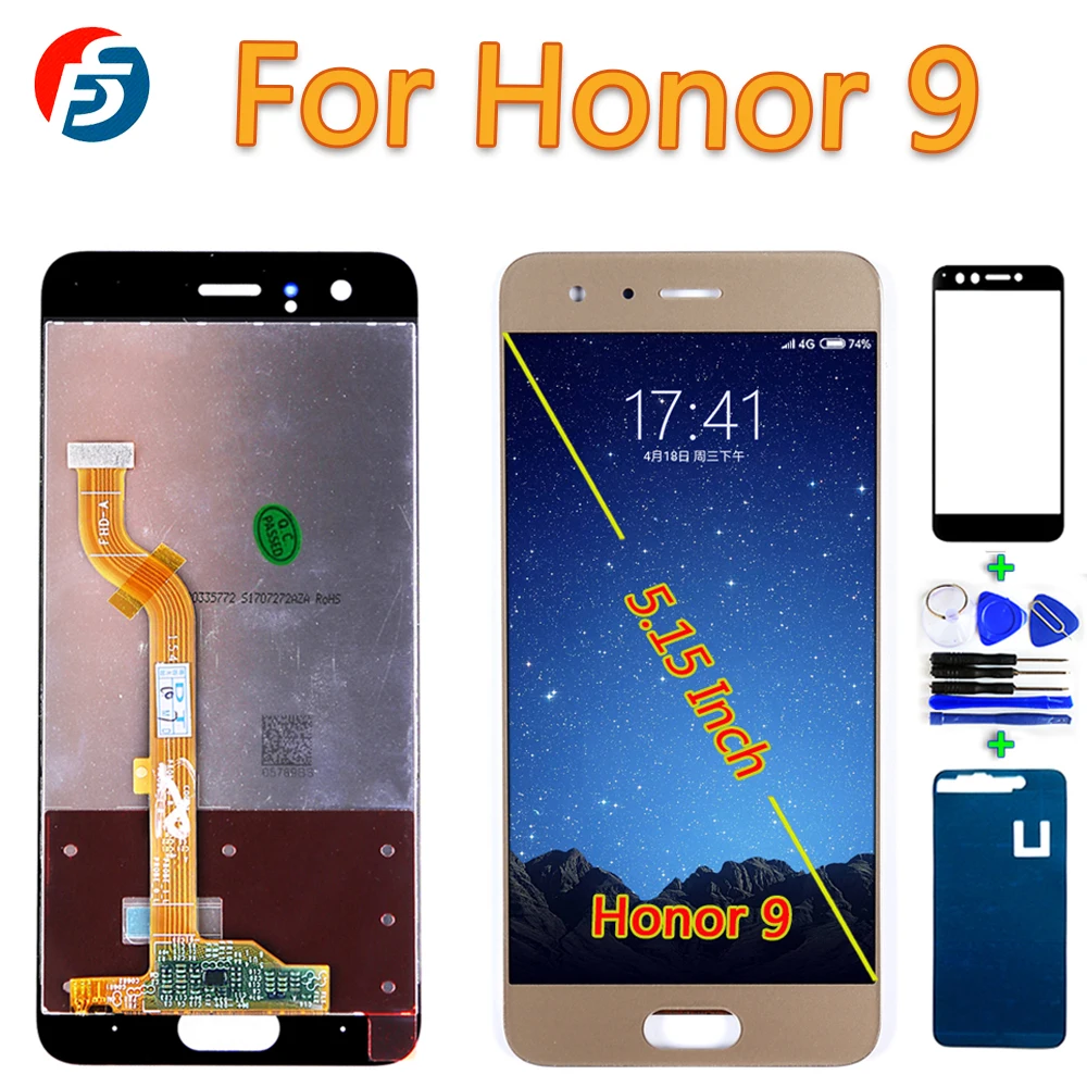 100% протестированный 5 15 дюймовый сенсорный экран для huawei Honor 9 ЖК дисплей