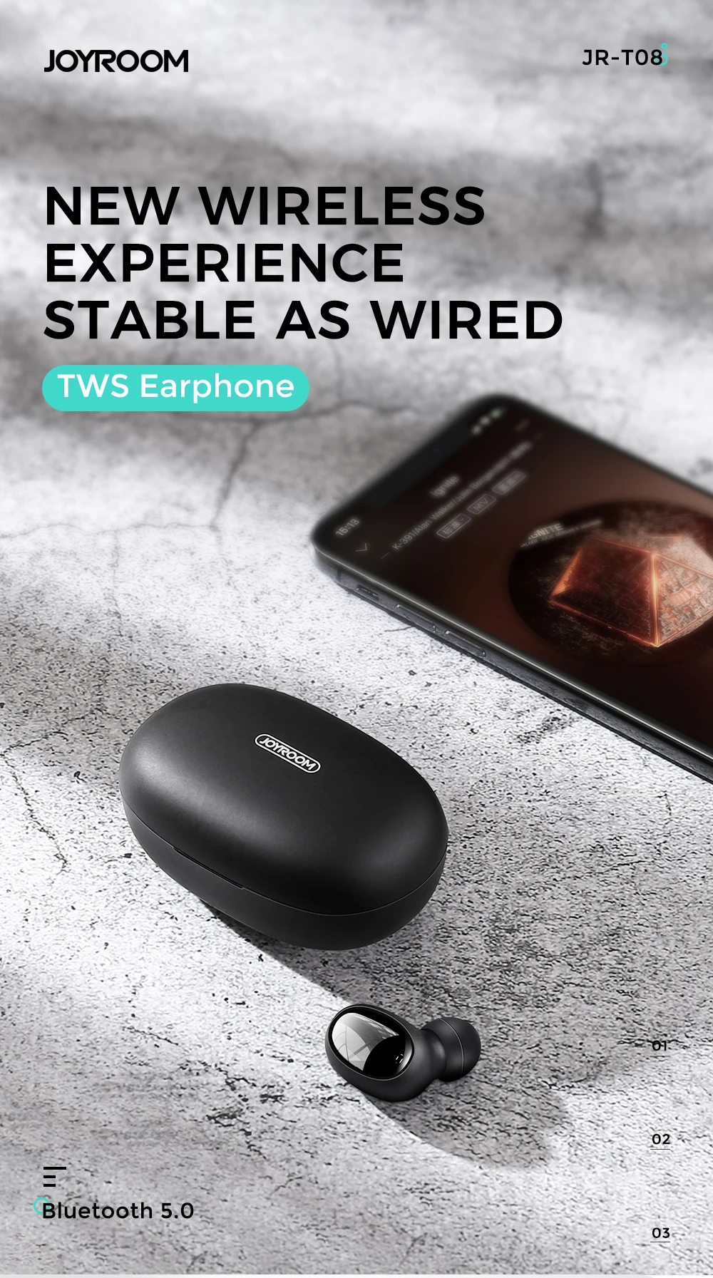 Joyroom T08 TWS bluetooth 5,0 наушники беспроводные стерео наушники с сенсорным управлением HIFI Качество звука водонепроницаемый бинауральный звонок