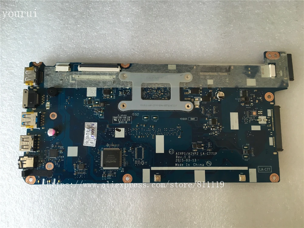 Yourui для Lenovo 100-15IBY материнская плата ноутбука 5b20J30760 AIVP1/AIVP2 LA-C771P с процессором N2840