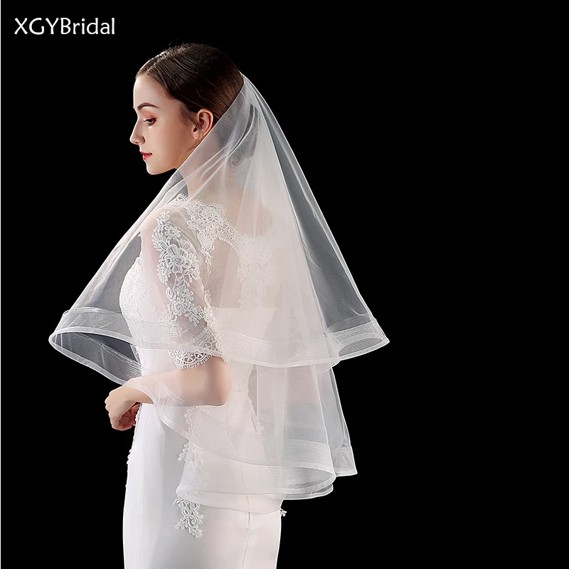 

New Arrival Bridal Veils Short Without Comb Elbow Length Veil One Layer Wedding Veil White Ivory Velos De Novia