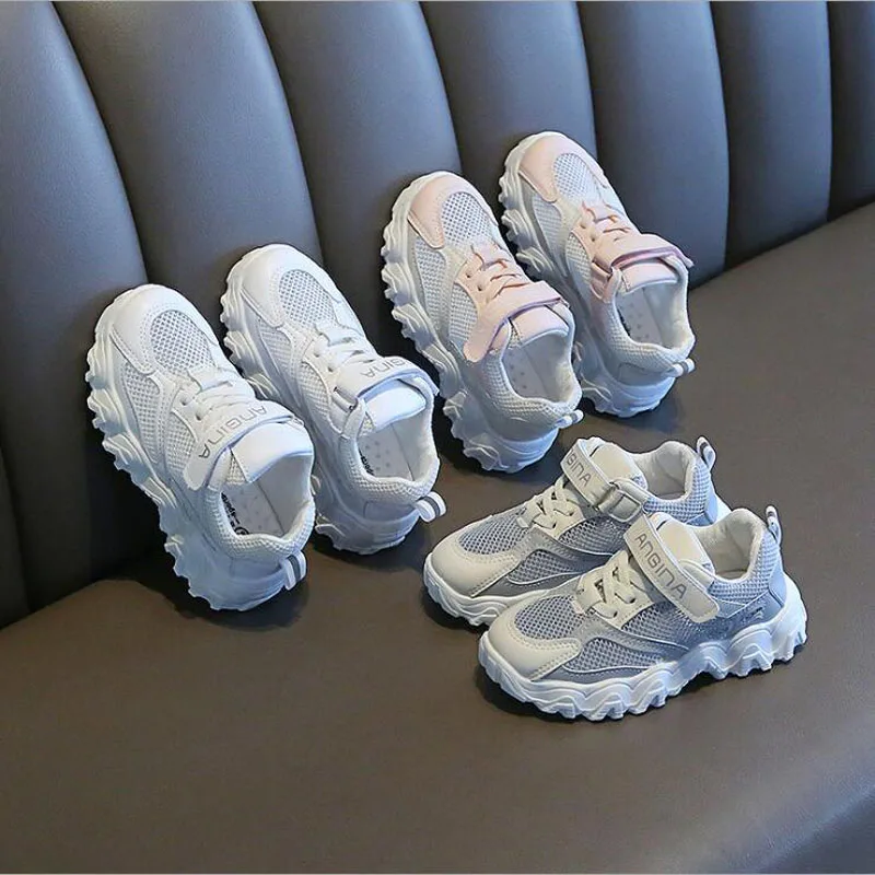 

Spring Summer Casual Kids Sneakers Mesh Breathable Sport Children Shoes Anti-Slip Off White Shoes Girls Boys Shoes Size 26-37