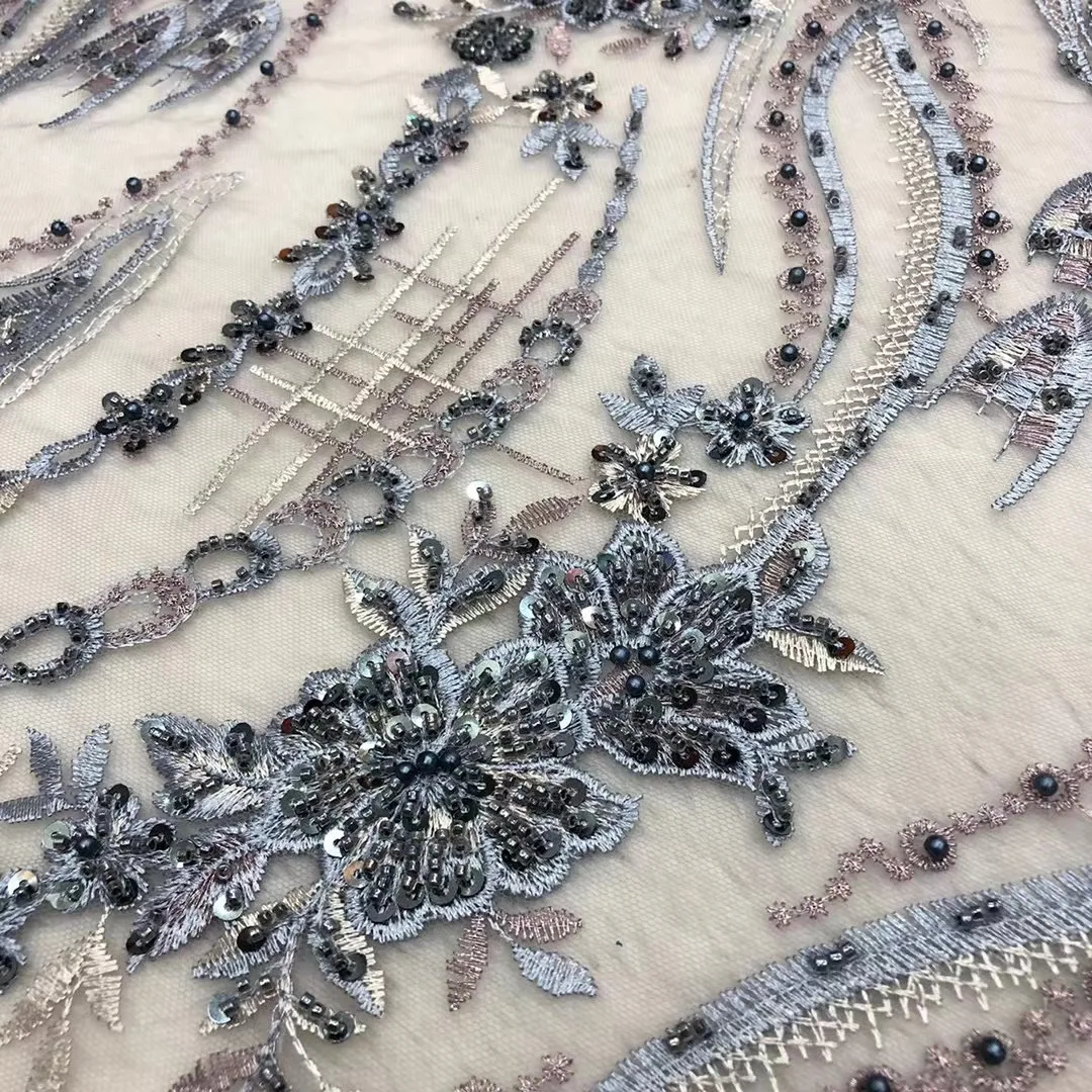 Тяжелые бусины блестки африканская кружевная ткань высокое качество