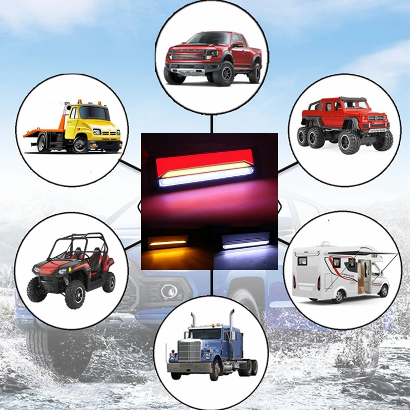147 LED Trailer Truck Brake Light Waterproof Neon Halo Ring Tail Stop Flowing Turn Signal Lamp DC 10-30V | Автомобили и мотоциклы