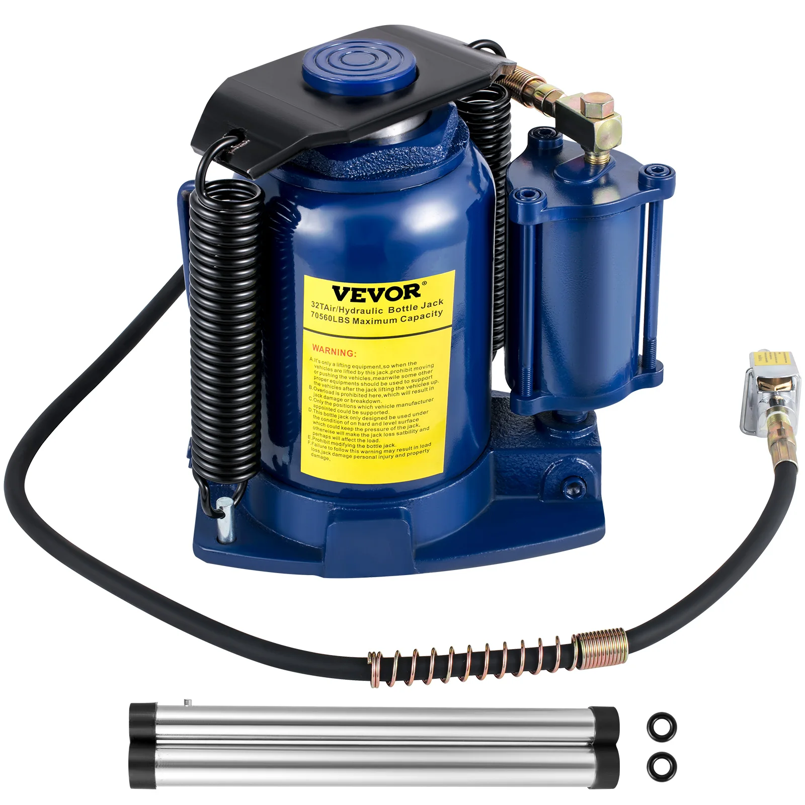 

VEVOR Air Hydraulic Bottle Jack 32 Ton Load-Bearing Labor-saving Dual Operation With 2 Thickened Springs 16 CM Lifting Height