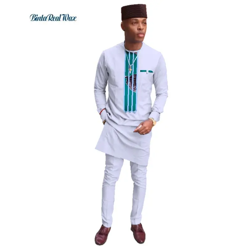 Комплект одежды для мужчин из 2 предметов кофта и штаны африканский восковой