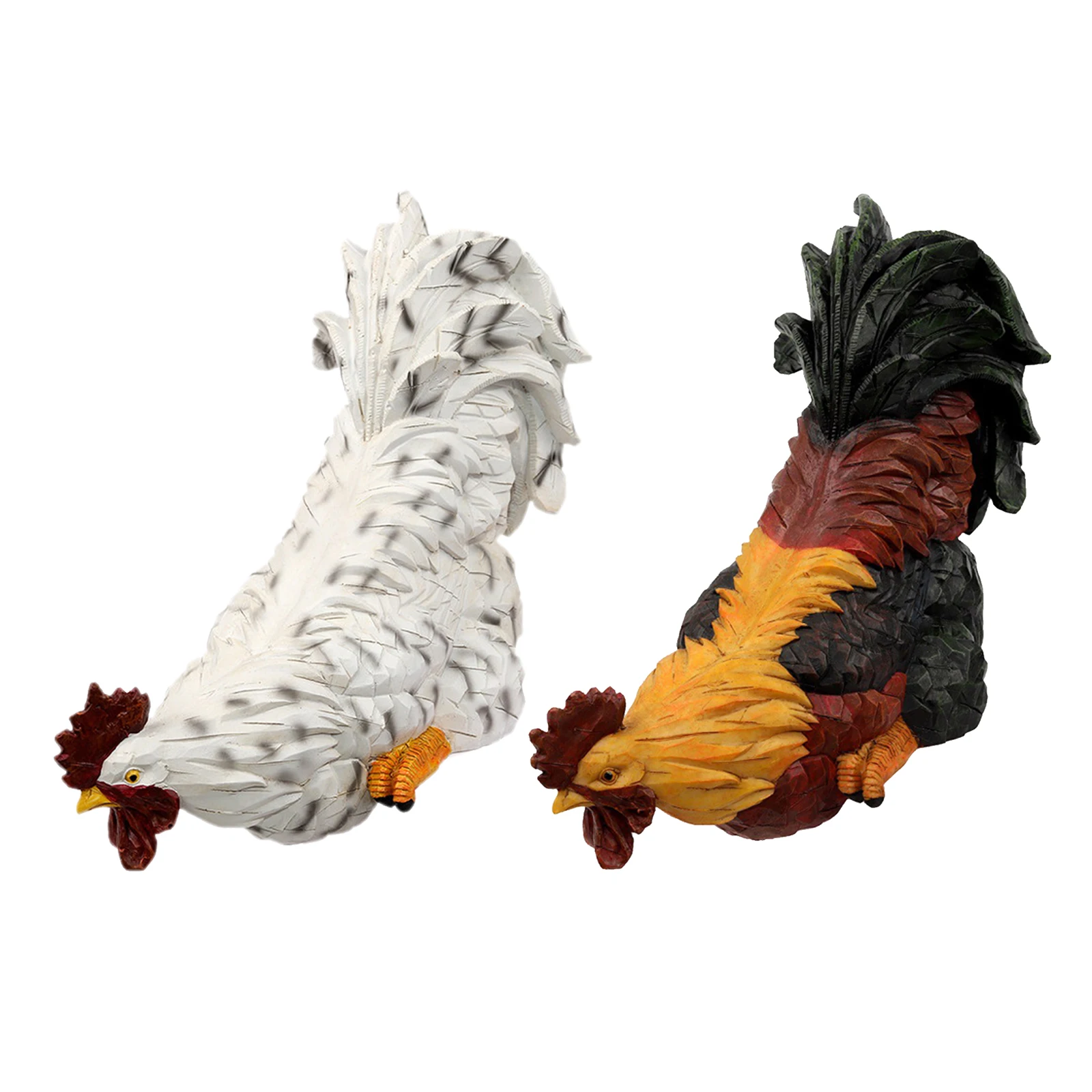 

Outdoor Resin Garden Rooster Statue Hand-Painted Animal Sculpture Home Furnishing Desk Decor Patio Lawn