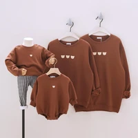 family matching outfits mother daughter matching clothes baby boy girls bear romper father and son long sleeves sweatshirts set