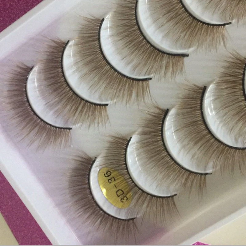 Новые 10 пар натуральные длинные накладные ресницы толстые коричневые