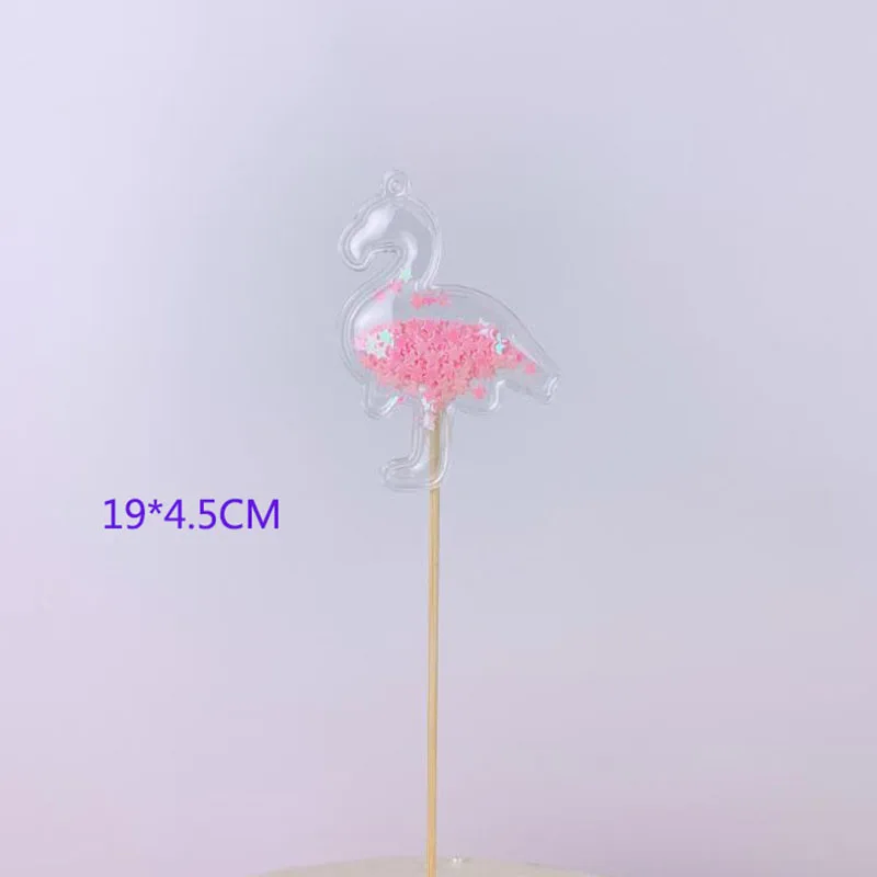 1 Bling Fairy PVC Cake Topper Unicorn Love Crown Cloud Shiny Flamingo Cupcake Topper for Wedding Birthday Party Cake Decorations - Цвет: 1