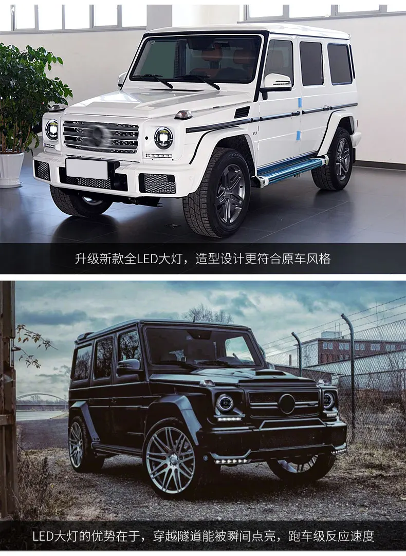 DY_L автомобильный Стайлинг для Benz W463 G350/G500/G55/G63 полный светодиодный фары Полный светодиодный корпус передней фары светодиодный бифокальный объектив