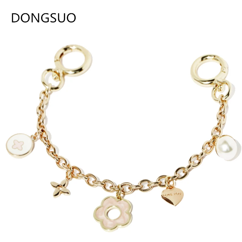 

Designer chain strap with flower gold metal chain ornament for handbag bag Accessories Hardware high quality