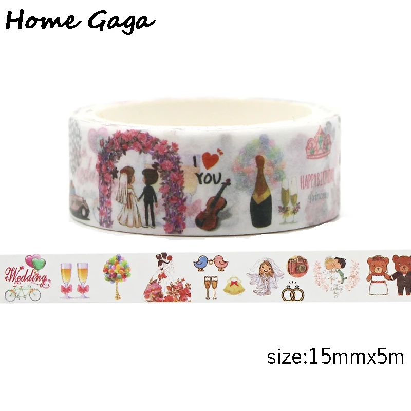 Клейкая лента Homegaga D1959 для скрапбукинга Свадебная тема | Дом и сад