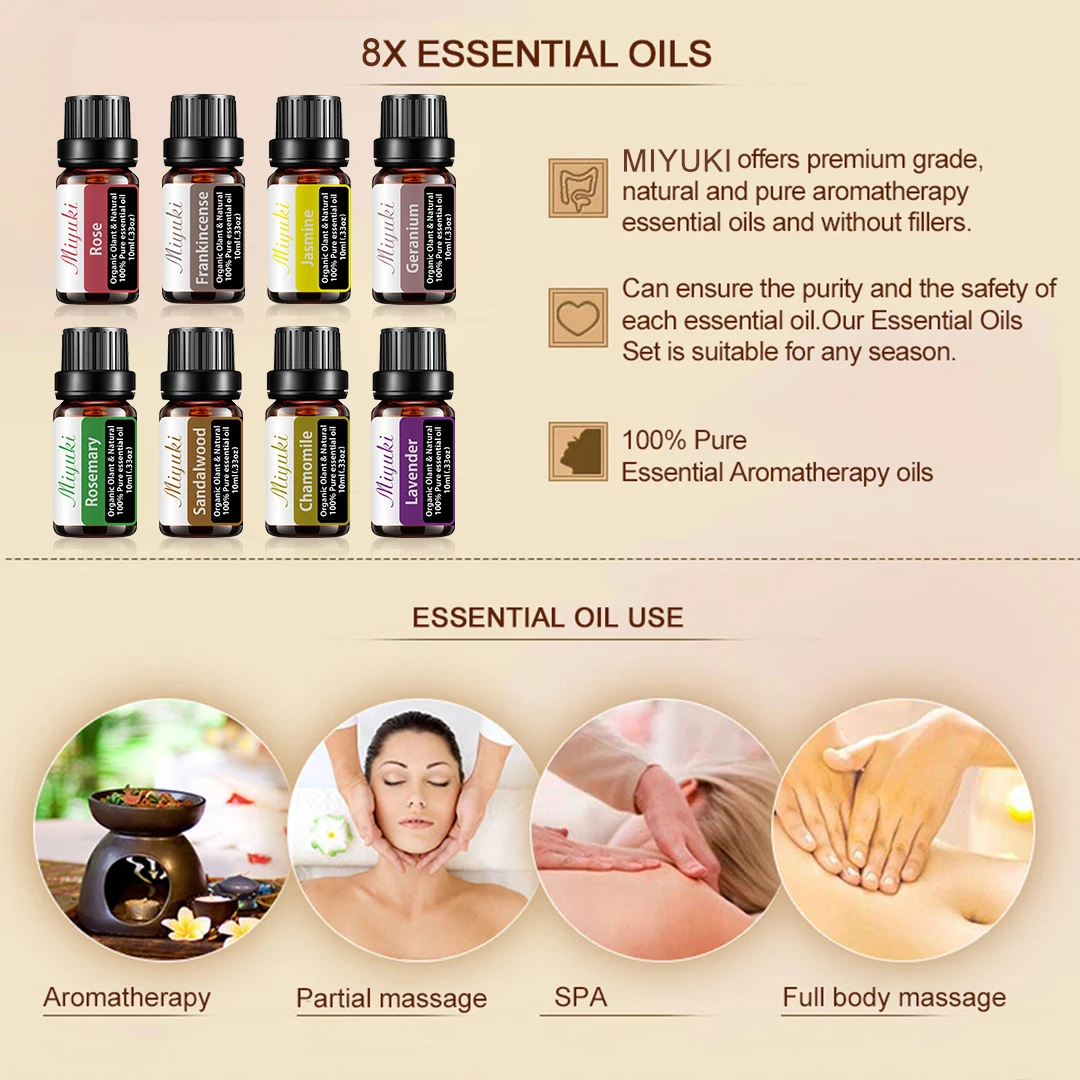 

8Pcs 10ml Gift 10ML Clove Essential Oils 100% Pure Natural Aromatherapy Pure Essential Oils for Aromatherapy Diffusers Oil Home