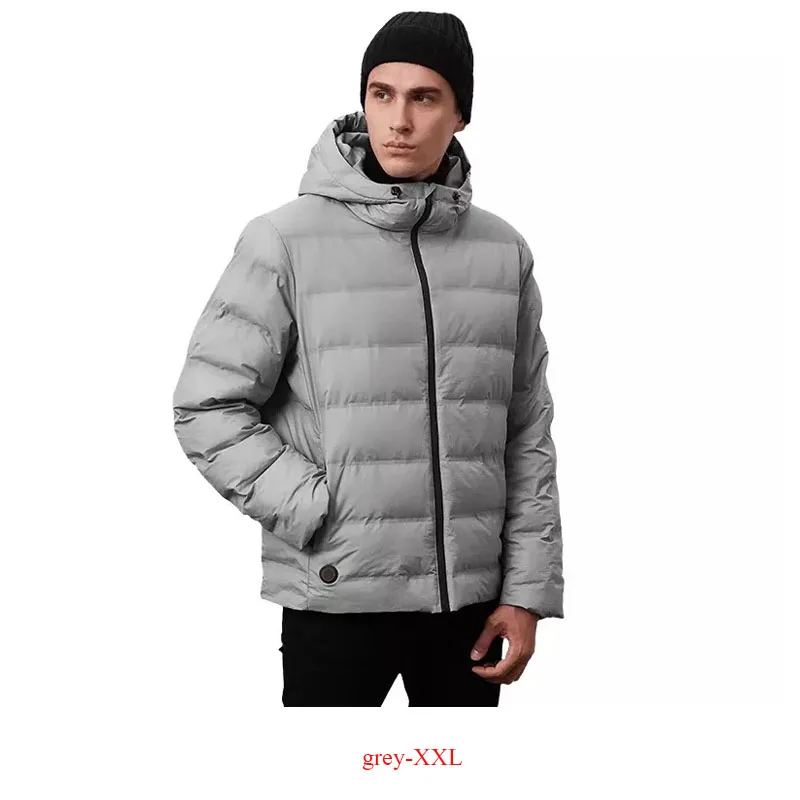 Grey-XXL Xiaomi Smart Cotto Graphene куртка 4 уровня управления Tmperature работа с внешним аккумулятором пуховая куртка белая гусиная зимняя куртка для мужчин - Цвет: Grey-XXL