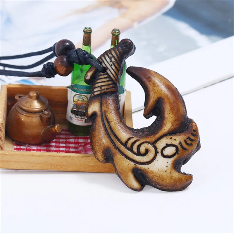 WWLB 1 шт. модная черная Веревка ожерелье в форме кости рыбы Винтажные серьги