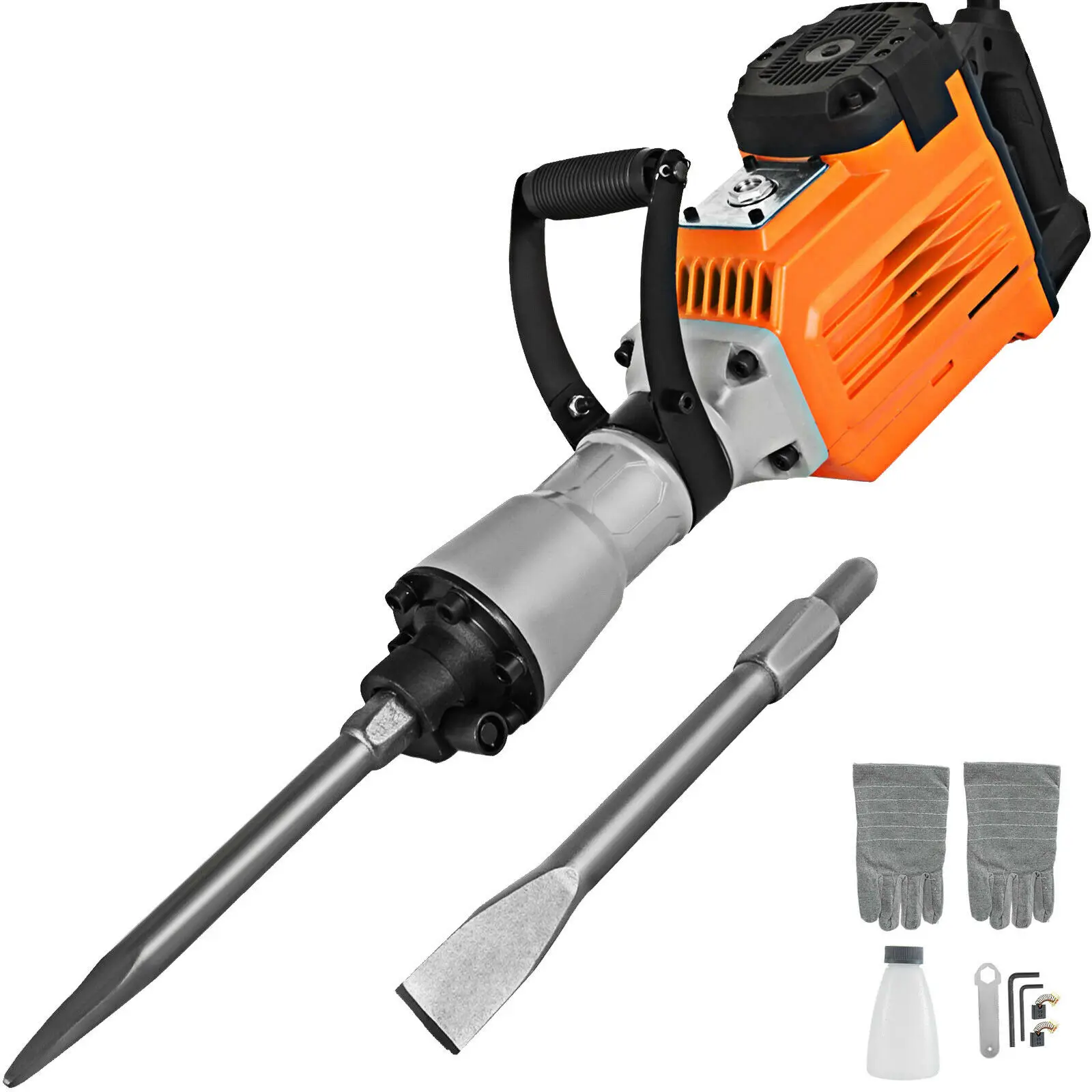 

3600W Electric Demolition Hammer Heavy Duty Concrete Breaker 1800 RPM Jack Hammer Demolition Drills with Flat Chisel Bull Point