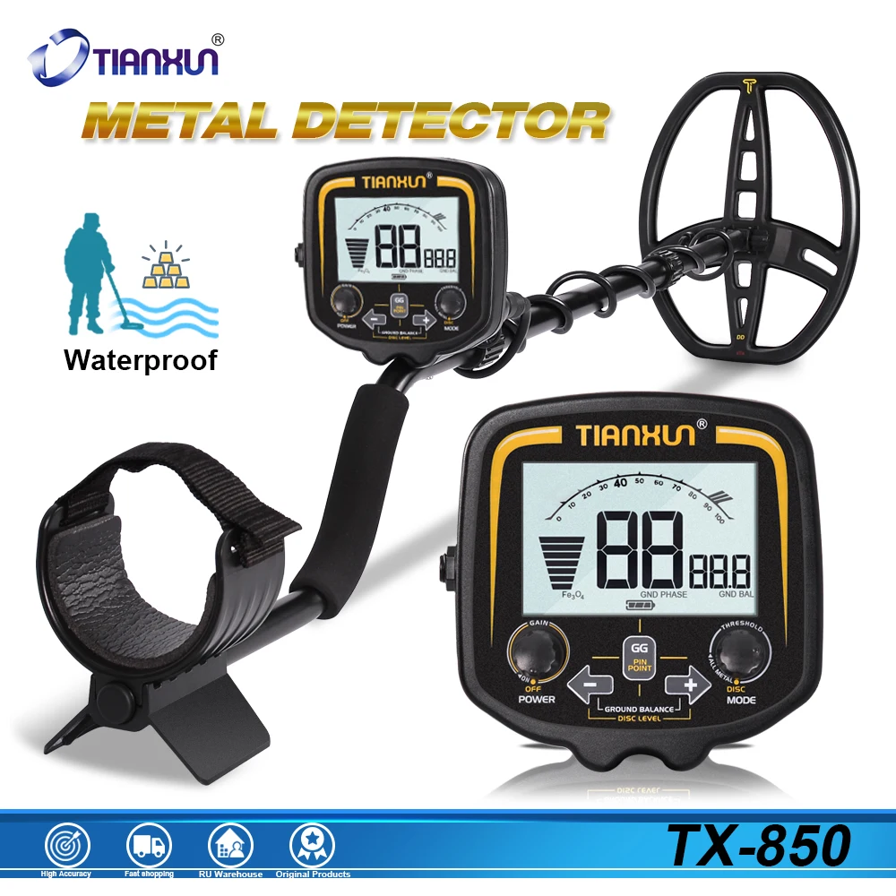 

TX-850 Pofessional Undergrdoun Metal Detector LCD Display Gold Digger Treasure Hunter With 11 inch High Sensitivity Search Coil