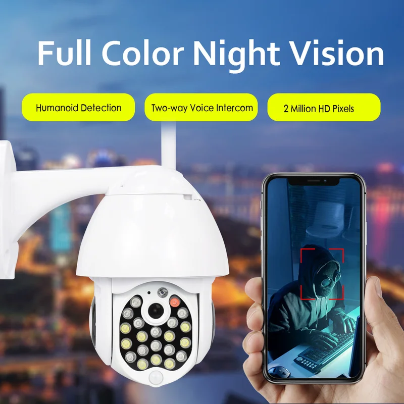 Мини камера видеонаблюдения 1080P PTZ IP облачное хранилище 4 кратный цифровой зум