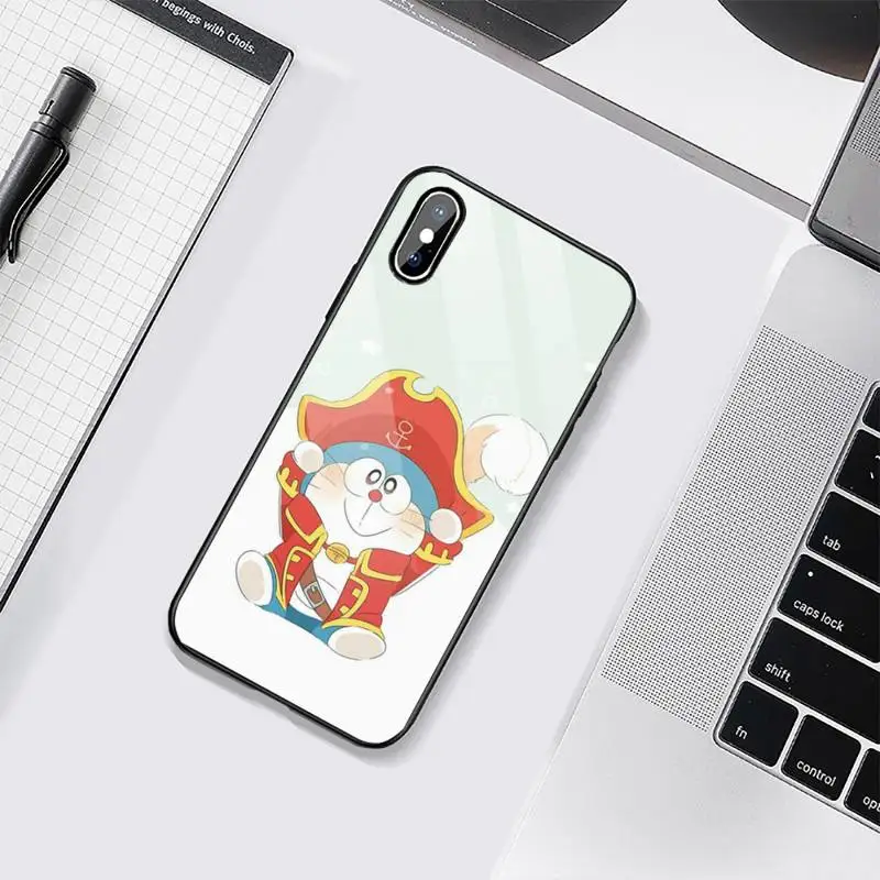 

Cat doraemon anime cartoon cute Phone Case Tempered glass For iphone 6 6S 7 8 plus X XS XR 11 12 mini PRO MAX