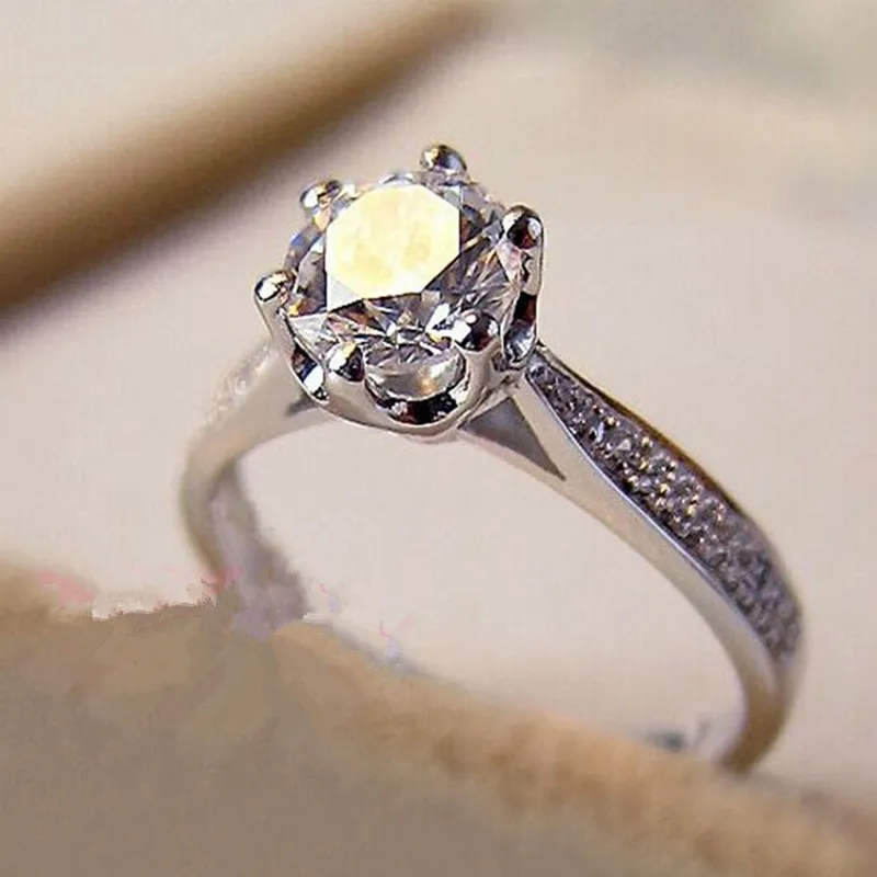 Женское серебряное кольцо Anillos обручальное с кубическим цирконием