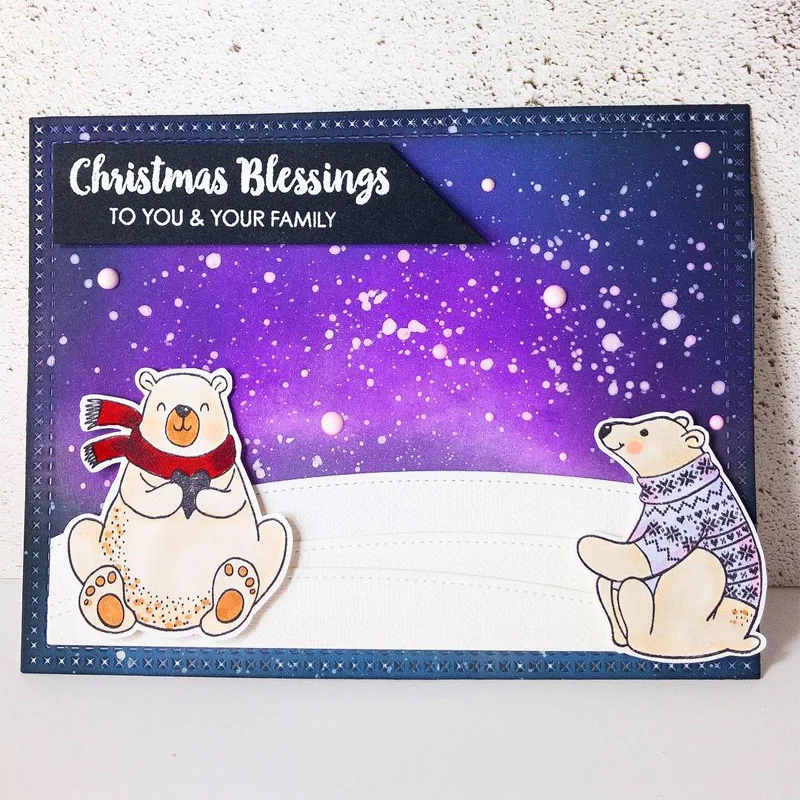 Полярный медведь зимой металлические штампы трафареты Cear штамп для DIY