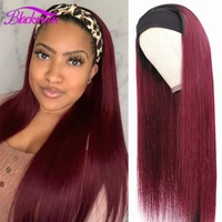 brazilian straight 1b99j ombre burgundy headband wigs red wine human hair wigs for black women orange ginger color wigs remy