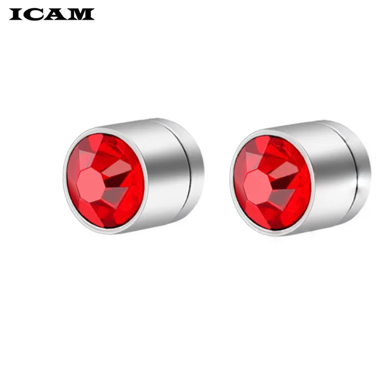 ICAM 1 Pair Trendy Crystal Stud Earrings multicolor Rhinestone Magnet for Men Women No Pierced Hole | Украшения и аксессуары