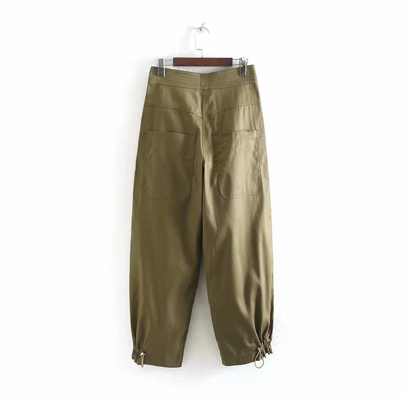 Повседневные брюки с высокой талией женские штаны карго Модные свободные
