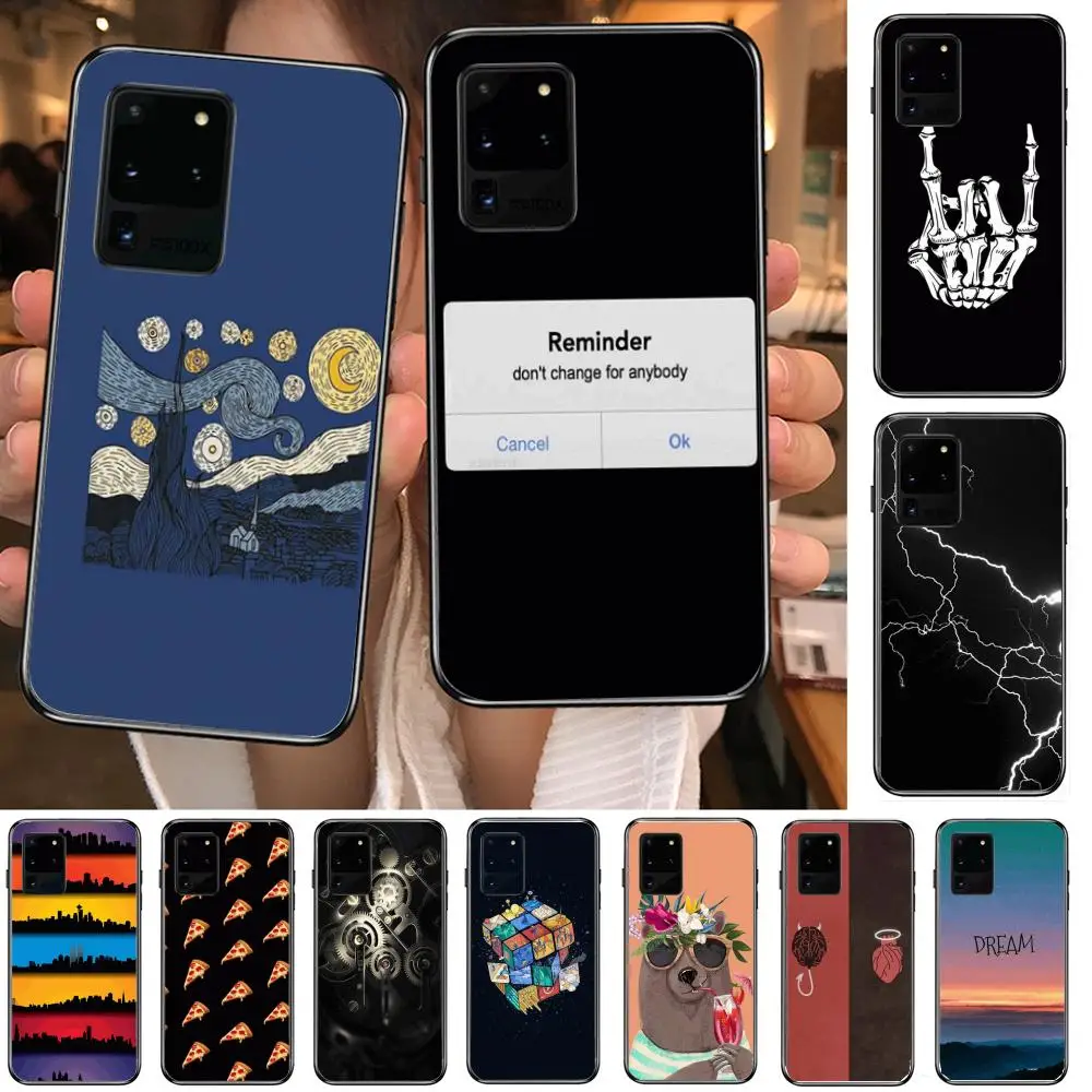 

Phone cover hull For SamSung Galaxy S 6 7 8 9 10 20 21 Plus Edge E note 5G Lite Ultra black soft bumper Art beautiful